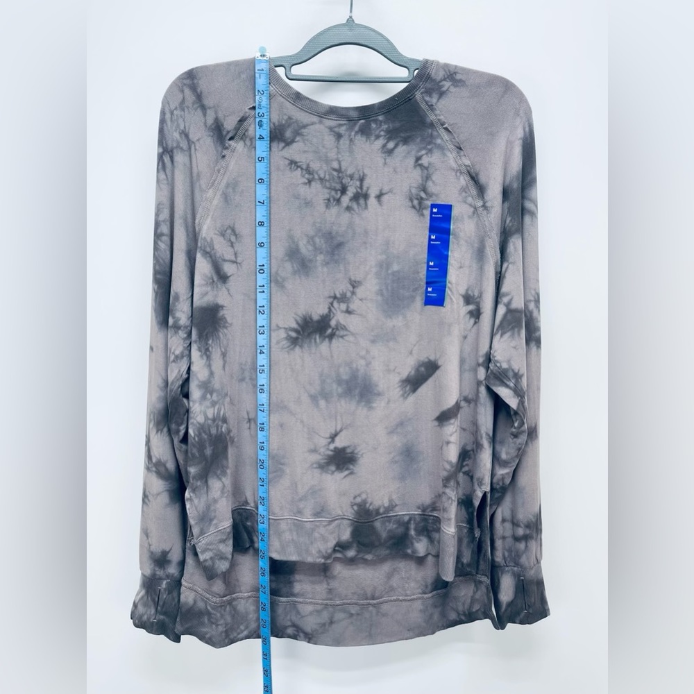 Women’s Joylab Thumb Hole Sweatshirt Tie Dye Iron Tan Gray French Terry ￼Medium - Picture 2 of 11